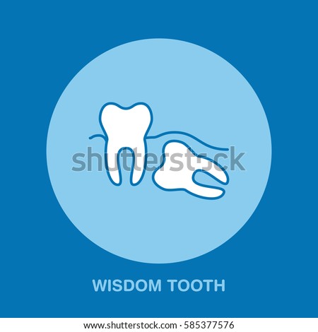 tooth wisdom of symbol Dentist, surgery, wisdom icon. pulling Dental orthodontics tooth line