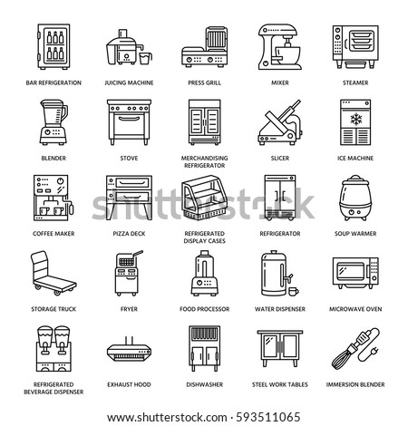 Restaurant Layout Icons | restaurant professional equipment line icons kitchen stock Restaurant Layout Icons | restaurant professional equipment line icons kitchen stock