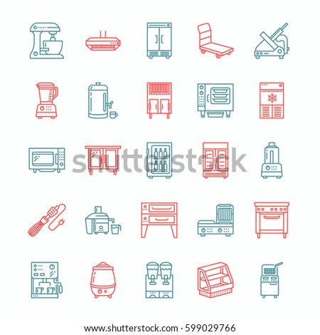 Restaurant Kitchen Toolste restaurant professional equipment line icons kitchen stock vector Restaurant Kitchen Toolste restaurant professional equipment line icons kitchen stock vector