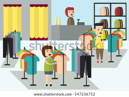 Clothes Shop In The Illustration Clothes Shop In The Illustration