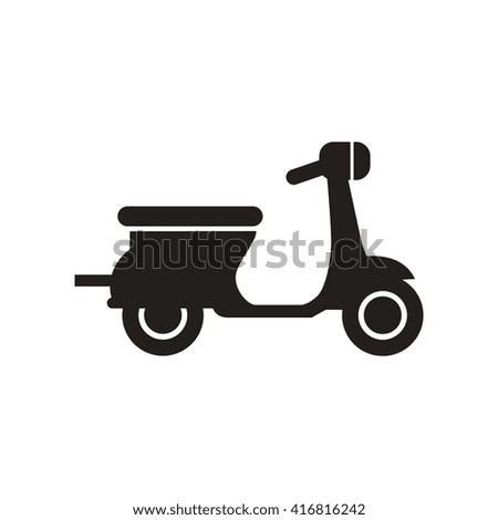 Riding Vespa Flat Icon In Black And White Style Scooter Riding Vespa Flat Icon In Black And White Style Scooter