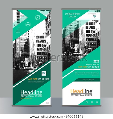 Set Business Roll Banner Geometric Shapes Stock Vector 
