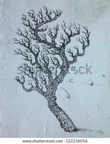  Tree Without Leaves Pencil Drawing Sketch Stock Illustration 522236047 