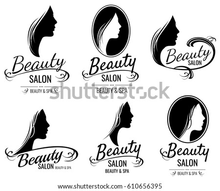 Beautiful Female Face Portrait Woman Head Stock Vector 