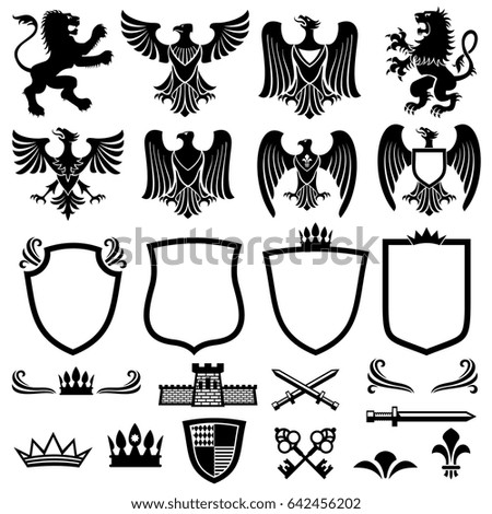 Vector Heraldic Royal Crests Coat Arms Stock Vector 115329937 ...