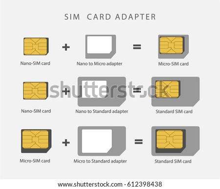 Sim Card Adapter Standard Micro Nano Sim Stock Vector 612398438 Shutterstock Nano Sim To Micro Sim Adapter Template