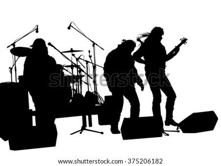 Silhouette Rock Roll Musicians Stock Vector 88149604 - Shutterstock