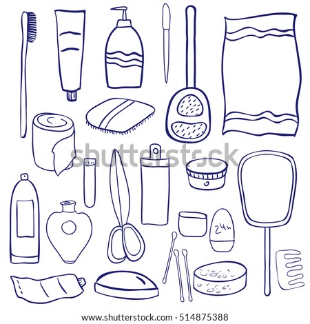 Bathroom Utensils set bathroom accessories personal hygiene care stock illustration Bathroom Utensils set bathroom accessories personal hygiene care stock illustration