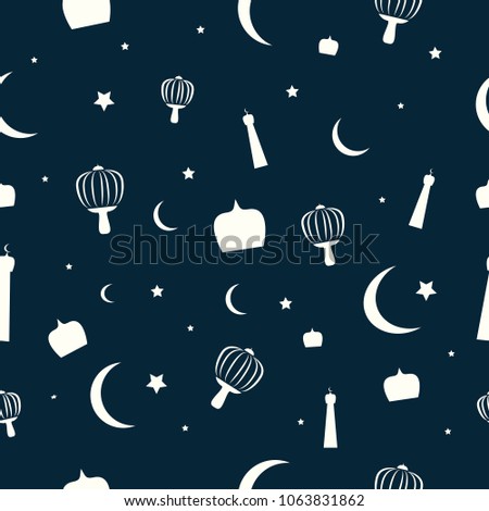 Vector Ramadhan Seamless Pattern Great Greeting Stock ...