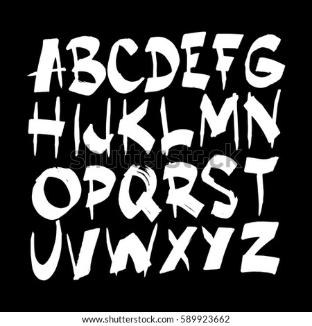 Graffiti Font Alphabet Stock Vector 66073201 - Shutterstock