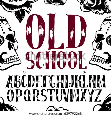 Old School Tattoo Style Font Tattoo Stock Vector 639792268 ...