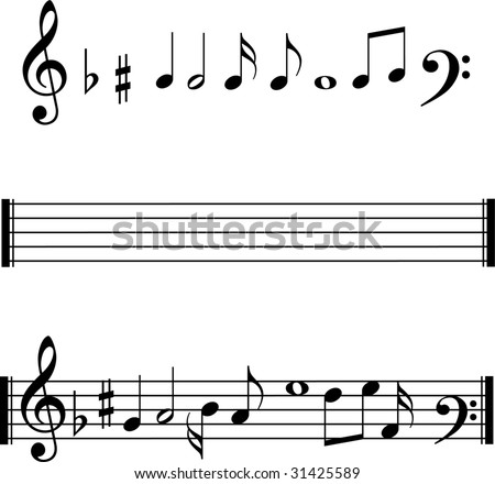 note for symbol music bass Vector Lines  Notes Stock Shutterstock Music  31425589