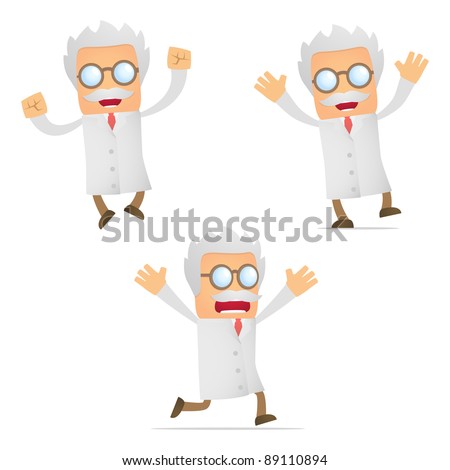 Funny Scientist Professor Cartoon Characters Set Stock Vector 151340477 ...