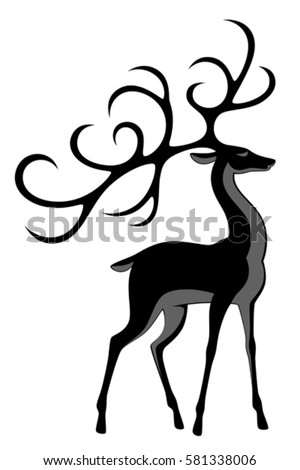 Black Deer Stock Vector 329073827 - Shutterstock