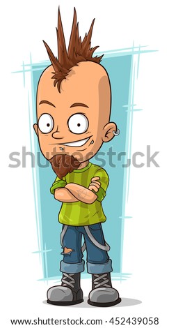 Vector Illustration Cartoon Cool Punk Mohawk เวกเตอร์สต็อก 