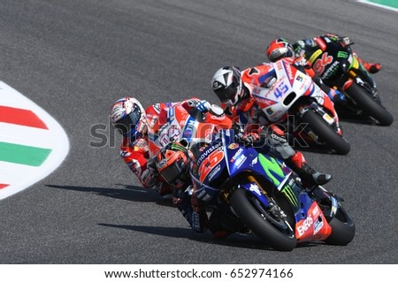 MUGELLO - ITALY, JUNE 3: Spanish Yamaha rider Maverick Vinales during the qualifying of the 2017 MotoGP OAKLEY GP of Italy at Mugello circuit on June 3, 2017 in Italy.