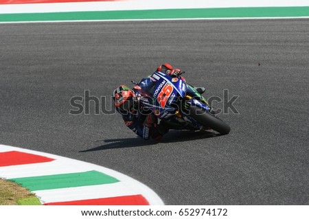 MUGELLO - ITALY, JUNE 3: Spanish Yamaha rider Maverick Vinales during the qualifying of the 2017 MotoGP OAKLEY GP of Italy at Mugello circuit on June 3, 2017 in Italy.