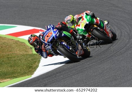 MUGELLO - ITALY, JUNE 3: Spanish Yamaha rider Maverick Vinales during the qualifying of the 2017 MotoGP OAKLEY GP of Italy at Mugello circuit on June 3, 2017 in Italy.