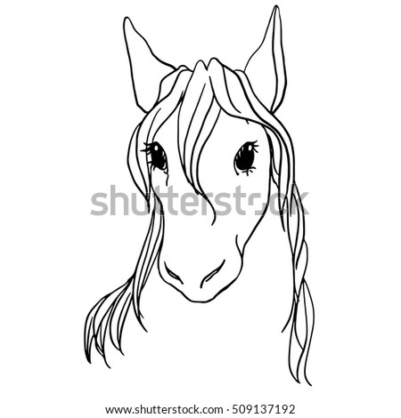 Vector Horse Portrait Stock Vector 68840992 - Shutterstock