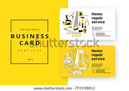 Handyman Identity Stock Images Royalty Free Images Vectors Shutterstock Home Improvement Business Card Template