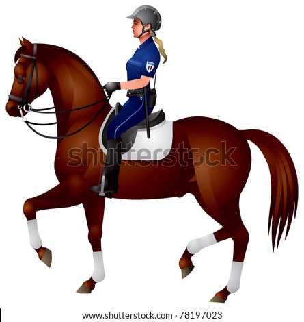 Horse mounted Police, Female police officer on horseback in Cannes ...