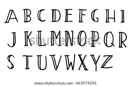 Alphabet Grunge Line Pencil Drawing Decorative Stock Vector 446972098 ...