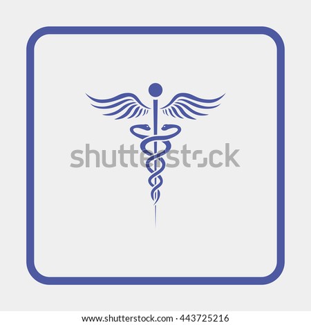 Caduceus of Hermes healthcare flat icon.