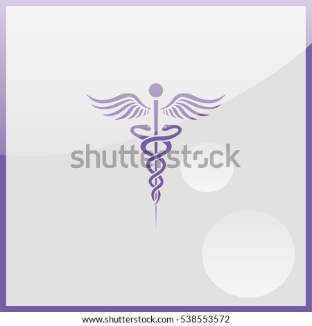 Caduceus of Hermes healthcare flat icon.