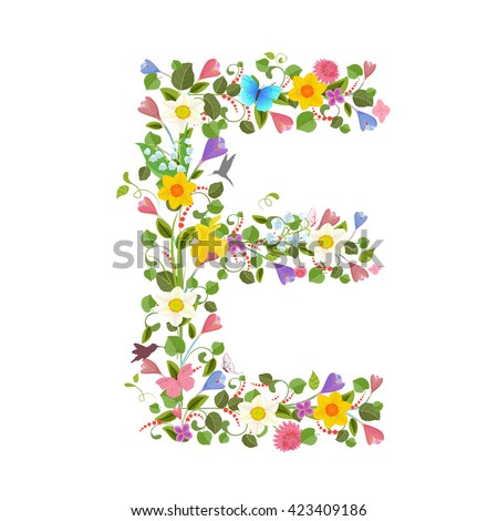 E Vector Flower Font Letter Stock Photos, Images, & Pictures | Shutterstock