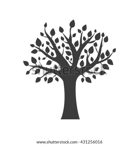 Black Tree Silhouette Isolated On White Vectores En Stock 102856430