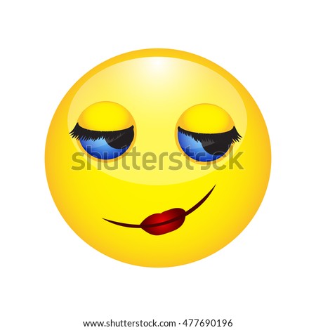 Female Emoticon Biting Her Lip Stock Vector 379534756 - Shutterstock