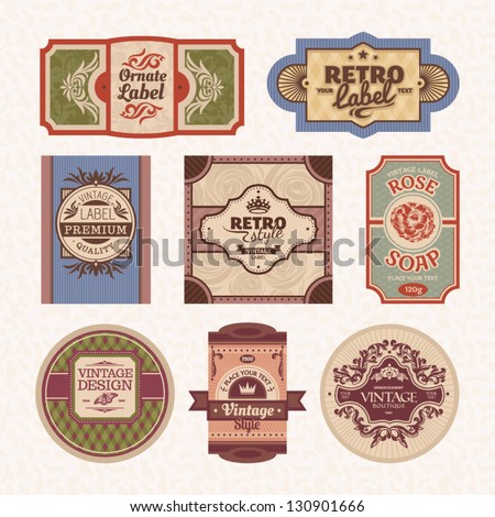 wine labels collection stock vector 120412987 shutterstock