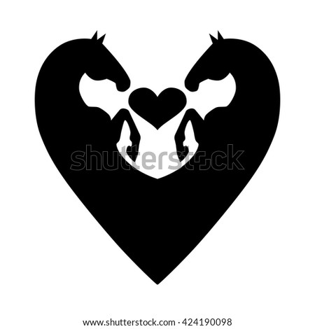 Download Horse Logo Heart Shape Equestrian Logo Stock Vector ...