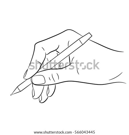 Hand Holding Pen On White Background Stock Vector (Royalty Free