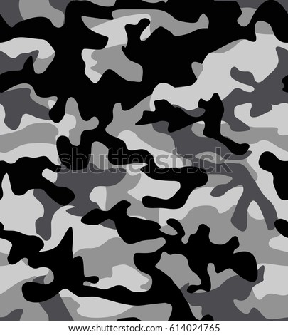 Camouflage Pattern Background Seamless Black White Stock Vector ...