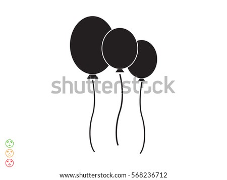 inflatable balloon, icon, vector illustration eps10