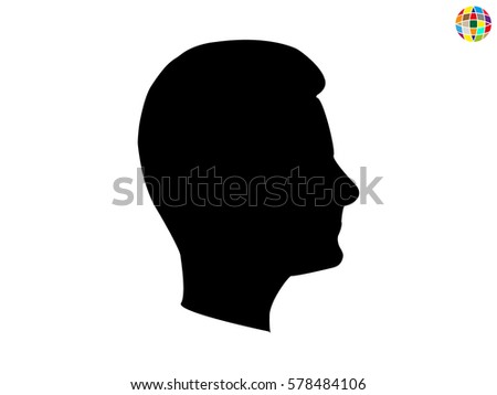 Man Face Silhouette Stylish Hairstyle Man Stock Vector 679335832