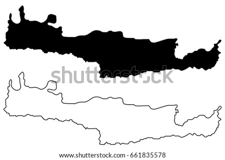 Crete Map Vector Illustration Scribble Sketch Stock Vector 661835578 ...