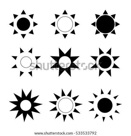 Set Sun Vector Stock Vector 533533792 - Shutterstock