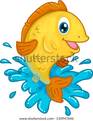 Illustration of a Shiny Goldfish Fresh Out of Water