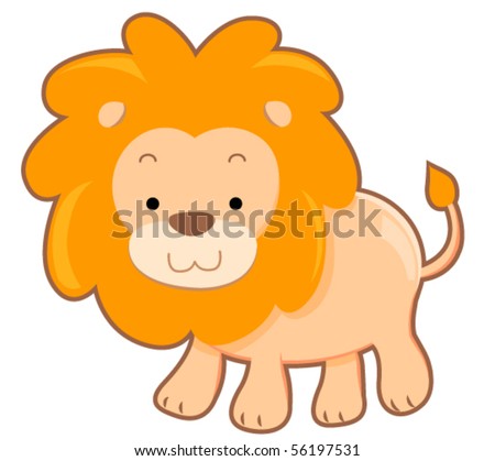 Cute Lion Vector Stock Vector 56197531 - Shutterstock