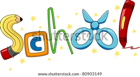 Illustration School Materials Forming Word School Stock Vector 80903149 ...