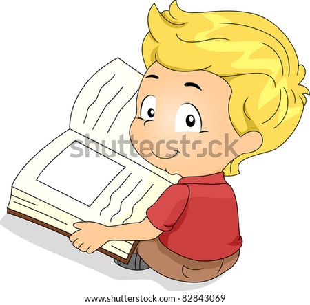 Illustration Kid Reading Book Stock Vector 82843069 - Shutterstock