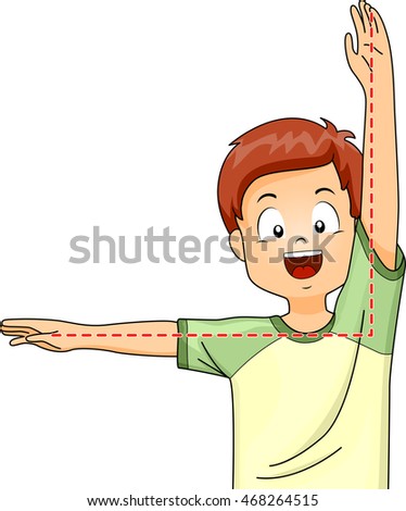 Illustration Little Boy Gesturing Right Angle Stock Vector 468264515 ...