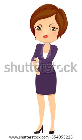 Illustration Beautiful Young Woman Corporate Attire Stock Vector ...