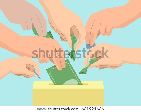 Illustration Featuring Kids Carrying Donation Boxes Stock Vector ...