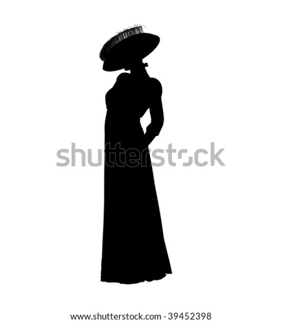 Female Art Illustration Silhouette Victorian Stock Photos, Images ...