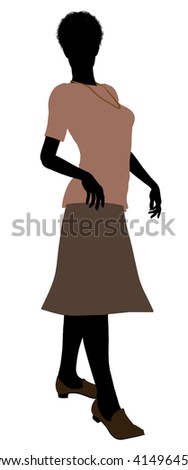 African American Casually Dressed Silhouette On Stock Illustration ...