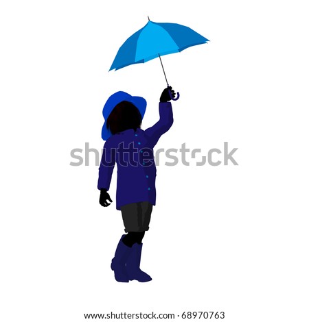 Rain Boy Illustration Silhouette On White Stock Illustration 68970766 ...