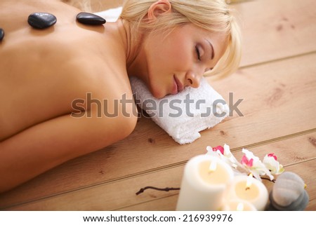 Young beautiful women relaxing and enjoying at the spa center